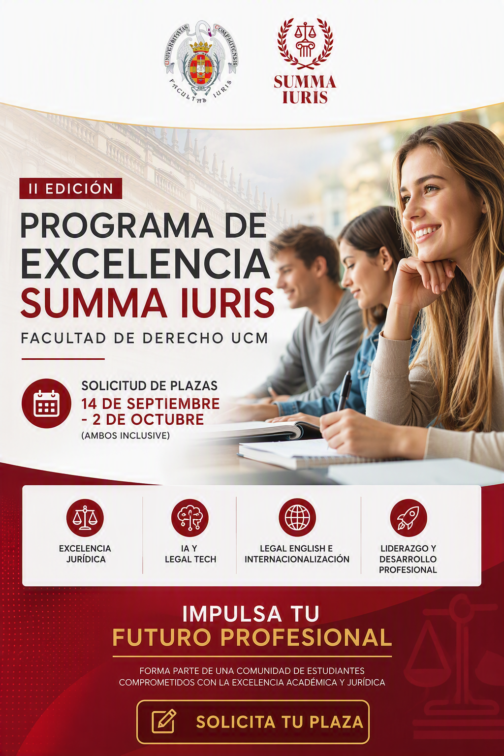 Abierta la convocatoria de la II Edición del Programa de Excelencia SUMMA IURIS Curso 2026-27 